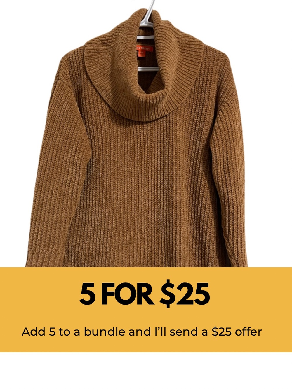 Joe Fresh Oversized Ribbed Cowl Neck Sweater